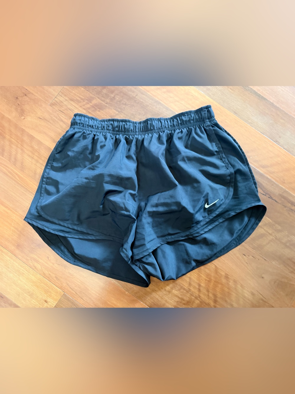 Nike Black Dri‑Fit Shorts with White Swoosh Accent